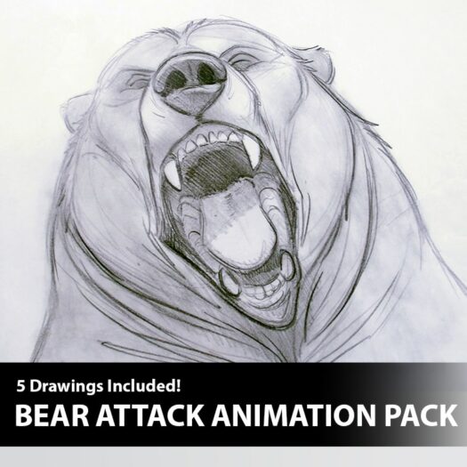 Bear Attack Animation (Set of 5 Drawings)