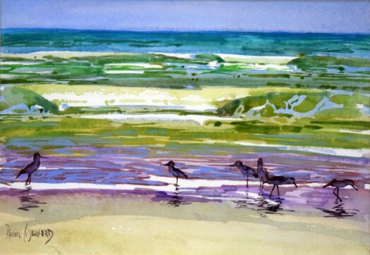 Peeps in the Surf (Watercolor)