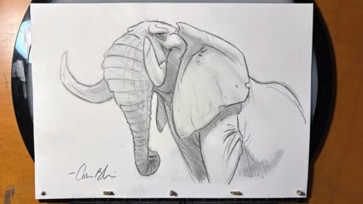 "That's Mister Tusks" Original Drawing by Aaron Blaise - Image 2