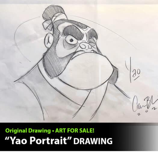 "Yao Portrait" Original Drawing by Aaron Blaise