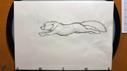 "Arctic Fox Run Cycle" Animation Drawings by Aaron Blaise - (Set of 5 Drawings) - Image 4