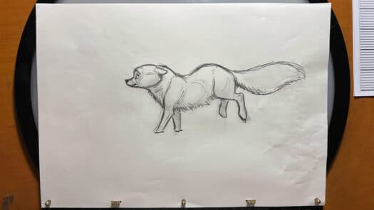 "Arctic Fox Run Cycle" Animation Drawings by Aaron Blaise - (Set of 5 Drawings) - Image 6