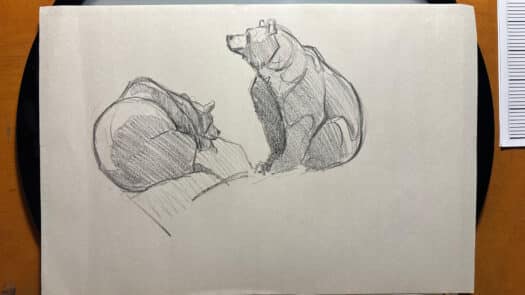 "Bear Sketches #2" Original Drawing by Aaron Blaise - Image 2