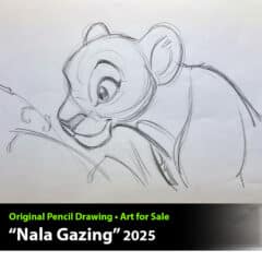 "Nala Gazes" Original Drawing