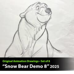 "Snow Bear Demo 8" Animation Demo by Aaron Blaise - (Set of 8 Drawings)