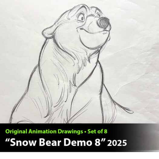 "Snow Bear Demo 8" Animation Demo by Aaron Blaise - (Set of 8 Drawings)