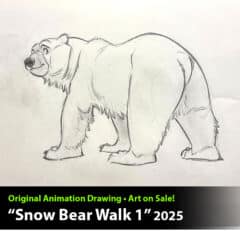 "Snow Bear Walk 1" Animation Drawing