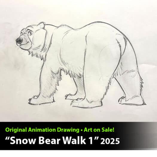 "Snow Bear Walk 1" Animation Drawing