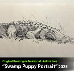 "Swamp Puppy Portrait" Original Drawing by Aaron Blaise