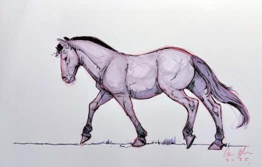 "Horse of a Different Color" Original Mixed Media Drawing by Aaron Blaise - Image 2