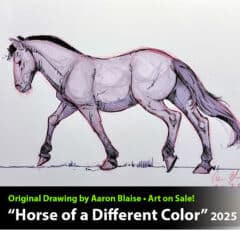 "Horse of a Different Color" Original Mixed Media Drawing by Aaron Blaise