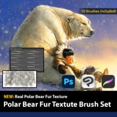 Polar Bear Fur Texture Brushes