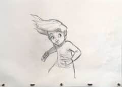 "Long Haired Lad" Animation Drawings by Aaron Blaise - (Set of 5 Drawings)