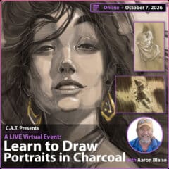 LIVE: Charcoal Portrait Drawing from Live Models (1-Day Virtual Workshop) Gift