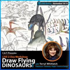 LIVE: Drawing Flying Dinosaurs! with Terryl Whitlatch (2 Day Workshop)